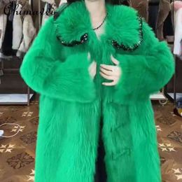 Haut de gamme mode manteau de fourrure 2022 nouvel hiver à manches longues femmes Toka double face laine cuir chaud mi-long décontracté élégant veste T220810