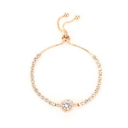 Haut de gamme à la mode or Rose coeur aimant Zircon Bracelet Simple alliage diamant femmes Brace Bracelet en dentelle