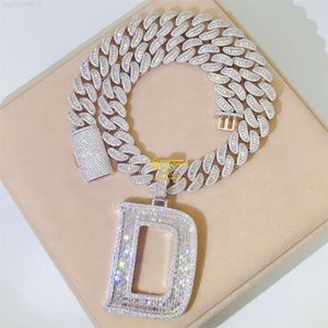 High-end fijne sieraden Letter D initiële naam Hip Hop Iced Out gecertificeerde Moissanite diamanten aangepaste hanger