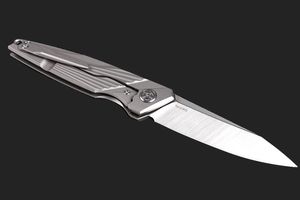 Couteau pliant haut de gamme Flipper M390 Lame satinée TC4 Poignée en alliage de titane Roulement à billes Ouverture rapide Couteaux de poche EDC