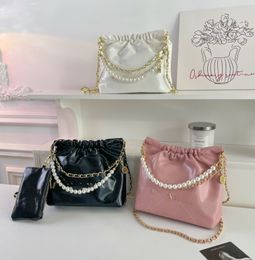 Bolsa de basura de alta gama, bolso con cadena Nueva Perla, bolso de hombro con rombos a la moda, bolsos de mensajero para mujer