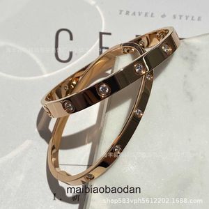 High -end sieraden Barmers voor Carter Womens v Gold CNC Bracelet Classic Full Sky Wide Four Diamond armband vervaagt niet origineel 1: 1 met echt logo en doos