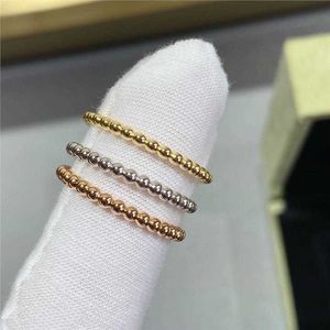 Roches de bijoux haut de gamme pour Vancleff Womens V Gold Plated Quality Bead Bracelet étroit 18K Rose Gol Ball Bread Bracelet Ring Original 1: 1 avec un logo réel