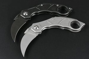 Cuchillo de garra de la cuchilla plegable de Karambit Karambit de alta gama M390 Handilla de molienda de mano TC4 Mango de aleación de titanio EDC N cuchillos de regalo de cuchillos