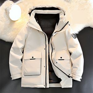 Chaqueta de plumón de gran tamaño de alta gama para el trabajo de hombre, chaqueta de plumón de pato blanco para frío extremo