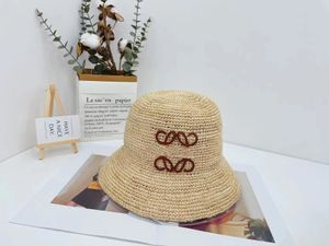 Haut de gamme LEW Fisherman's Straw Hat Summer Unisex Designer Beanie Cap Sunshade Sunscreen Bowl Hat Show Face Small Polyvalent Lafite Straw Hat