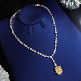 Collier boule luxueux haut de gamme pour femmes, collier carré jaune Royal, qualité supérieure, Queen Fan287l