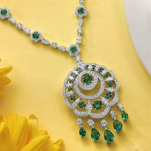 High-end luxe baldame ketting feestbijeenkomst grootmoeder groen superieure kwaliteit koningin modetrend Necklac3209