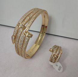 High-end luxe goud zilver manchet nagel bangle armband tennis diamanten ontwerper voor vrouwen mannen paar modeontwerper huwelijksfeest Thanksgiving Valentijn cadeaus