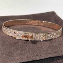 Bracelet de luxe haut de gamme H Home 18K Gold Bracelet Kelly Bracelet Rose Platinum Activité Boucle Full Diamond Moix Femme