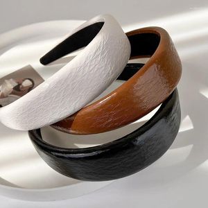 High End Maillard Koffie PU Lederen Hoofdbanden Mode Haaraccessoires Dames Trend Haarband Band Hoop Girl Hoofddeksels