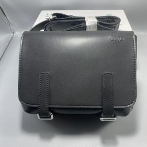 Bolso de mensajero de alta gama para hombre, bolso de diseñador, bolso de cuero auténtico para documentos, bolso para cámara, cuero de vaca, estampado LOWE, bordado, correa para el hombro, bolsos cruzados a la moda