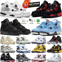 Air Jordan 4 Retro Basketball shoes 4s Hommes Basketball Chaussures University Blue Sliver Black Cat Toe Toe Mocha Sail Retros High Top Sneakers Femme Sports Formateurs 36-47
