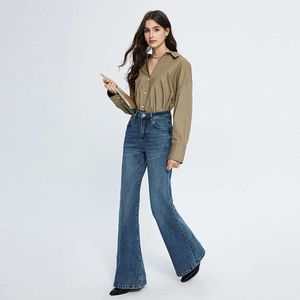 Micro LA Jeans haut de gamme Womens printemps Nouveau taure haut de taille minceur de plancher élastique polyvalent