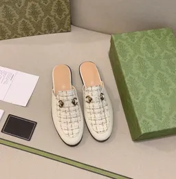 Haut de gamme nouvelles sandales semi-pantoufles chaussures Mueller avec tête enveloppée demi glisser chaussure plate paresseux