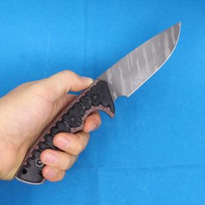 High End M27 Survival Straight Knife Z-wear Drop Point 6.5mm Blade Full Tang G10 Mango Senderismo al aire libre Camping Cuchillos de hoja fija con Kydex