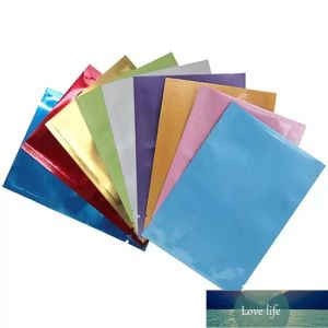 High-end open bovenste warmteafdichting Mylar Paktassen Vacuüm kleurrijke kleppakket zak aluminium folie platte bodem zak 100 stcs 9*13 cm