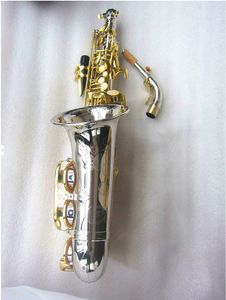 Saxofón alto profesional de gama alta original 037 con estructura uno a uno, modelo Mi bemol, cuerpo de tubo de cobre blanco, saxofón chapado en oro con estuche