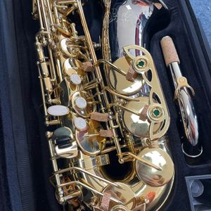 Saxophone Alto professionnel haut de gamme, modèle de structure un-à-un O37 drop e-tune, corps en tube de cuivre blanc plaqué or