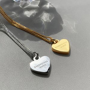 High -end perzik hart ketting charmante ontwerper dames hanger gouden sieraden geschenken roestvrijstalen fabriek groothandel