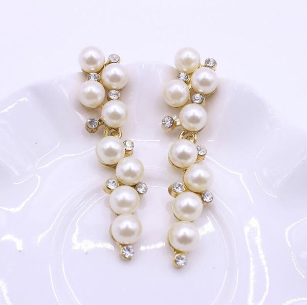 Nouvelle vente cristal strass simulé perle grappes de raisin conception filles boucles d'oreilles oreille goujon mode bijoux femmes cadeau