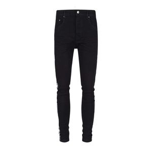 High-end puur zwarte heren, zomerse Koreaanse stijl trendy slim fit kleine voet elastische veelzijdige casual jeans voor heren