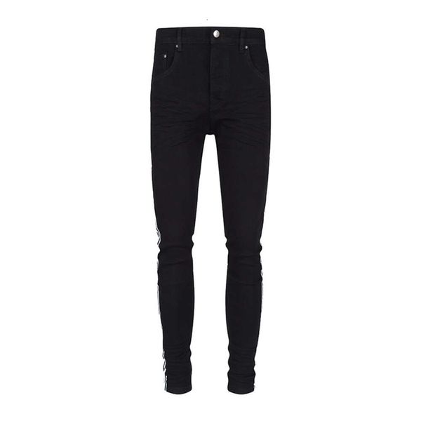 Jean noir pur haut de gamme pour hommes, jean d'été tendance de Style coréen, coupe Slim, petit pied élastique, polyvalent et décontracté pour hommes