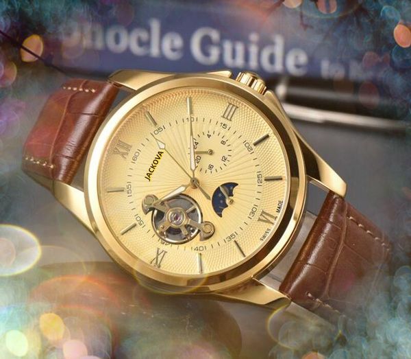 Montres suisses de grande taille pour hommes d'affaires de qualité haut de gamme, horloge à mouvement automatique haut de gamme, calendrier de luxe, Tourbillon, remontage manuel, étanche, cadeaux