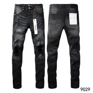 Jeans violets de qualité haut de gamme pour hommes, pantalons de styliste noirs, rétro, pantalons de survêtement décontractés de rue, pantalons de Jogging 9029