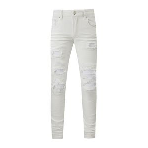 High-end kwaliteit paarse rechte jeans ontwerp retro streetwear casual joggingbroek skinny broek heren zwarte heren designer jeans er 767