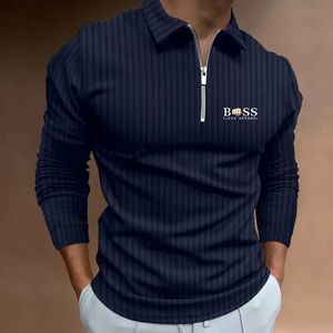 High-end verkopende modemerk poloshirt heren Europa en Amerika top casual shirt met lange mouwen herenkleding 240106