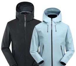 Traje de asalto de una sola capa de gama alta Primavera y otoño Ropa exterior delgada para hombres Chaqueta impermeable Esquí cálido Montañismo Manga larga Ropa de marca de moda 345