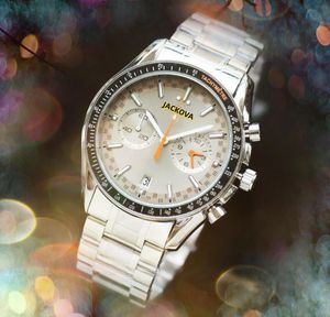 Montres haut de gamme pour hommes, Super grande lune, espace, Date automatique, mode de luxe, bande entièrement en acier inoxydable, mouvement à Quartz, horloge, chaîne, Bracelet, cadeaux