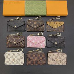 Portefeuille à crochet classique à la mode haut de gamme, luxueux sac de rangement de portefeuille zippé et américain zéro, sac de carte bancaire, clip de carte 4155