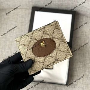 Cartera de gama alta Bolsa de diseñador gucs Cuero real para hombres y mujeres Bolsa para tarjetas con clip para dinero Ccis Monedero con letras impresas de lujo Moda