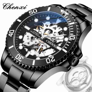 High -end water spook holle volledig automatisch mechanisch horloge mode waterdichte heren fangsheng klok