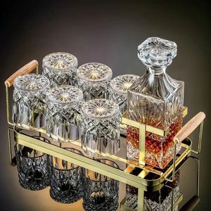 High-end whiskyglas en flessenset Huishoudelijk kristal Highend Creative wijnrekbeker 240119