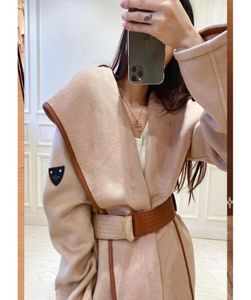 Cubro de envoltura con capucha para mujeres de alta gama con cinturón de manga larga chaquetas de abrigo con ropa de abrigo con capa de capa de capa de capa de capa