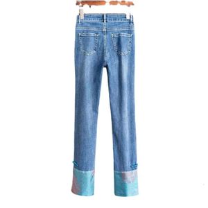 High-end Xiangyun garen China-chic retro Chinese stijl slanke rechte jeans dames lente en herfst hoge taille losse broek