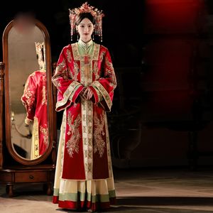 Haut de gamme Xiuhe vêtements industrie lourde Robe de mariée Robe Ming dynastie Pop Hanfu Robe de mariée chinoise pour fille orientale d'outre-mer