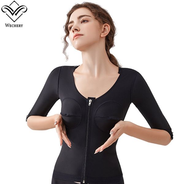 Haute extensibilité liposuccion post-opératoire minceur à manches longues bras Shapewear soutien-gorge Corset femmes corps Shaper