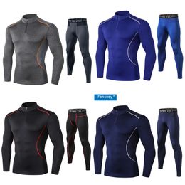 High Fanceey Collar Winter Thermo Men Long Johns Termal Clothing Kit Rashgard Sport Compression Sears 201106