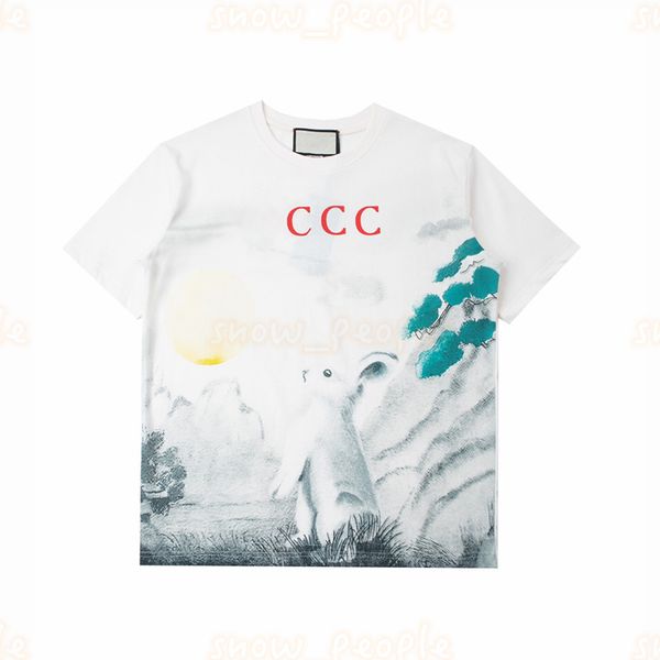 Haute Couture Hommes Sunmmer T-shirt Femmes Lapin Impression Numérique T-shirts Hommes T-shirts À Manches Courtes Taille S-XL