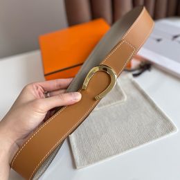 Cinturones de diseñador clásico de alta moda para hombres y mujeres, hebilla estenopeica informal, diseño de negocios para hombre, cinturón de piel de vaca de 3,8 cm con caja naranja