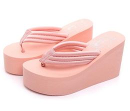 High Flip Flops Handmade Hawaiian Beach Slippers Women Summer Sandals Outdoor Slipper Heel Heels Wedge Platform Slippers 35417595408