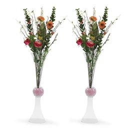 Vaso de acrílico de pé alto, decoração macia, suporte alto, vaso trompete de cristal transparente reversível 24 polegadas para mesa de casamento imake940