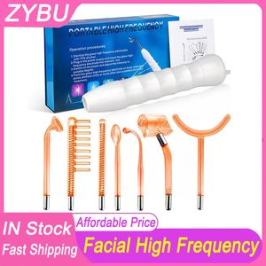 High Frequency Facial Machine Electrotherapy Wand Glass Neon Argon Wands Remove wrinkles Inflammation Acne Treatment Skin Rejuvenation Spa Home Use