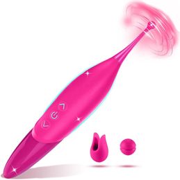 Stimulateur de vibrateur clitoridien de point G de bâton vibrant femelle puissant à haute fréquence avec des jouets sexuels adultes de mouvement tourbillonnant pour les couples de femmes