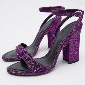 High Gladiator Sandals Heels zapatos Toed Women Open Women's Women's Shiny Chunky Heel Elegant Femme 620 's 458 78453' s