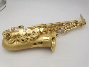 Hoogwaardige antieke afwerking Eb Es Altsaxofoon Sax Shell Sleutel Carve Patroon Houtblazersinstrument met koffer Andere accessoires 2023 als dezelfde van de